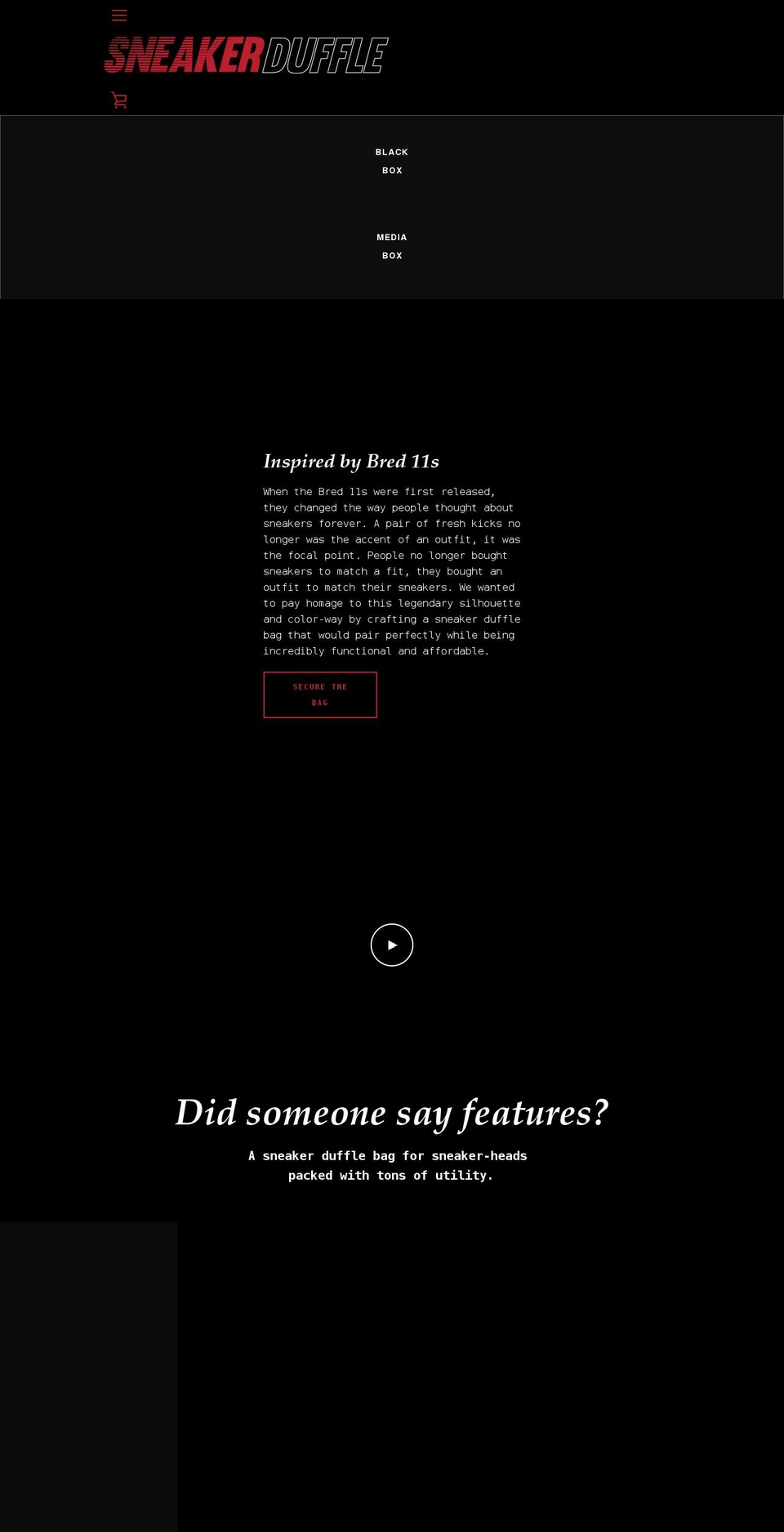 sneakerduffle.com shopify website screenshot