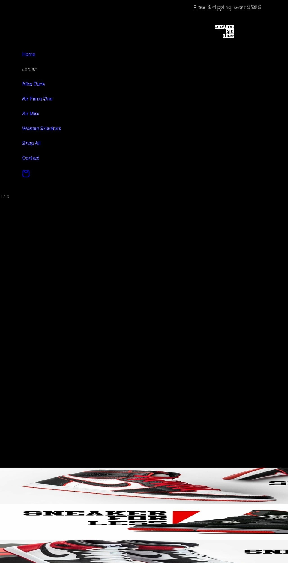 sneakerforless.com shopify website screenshot