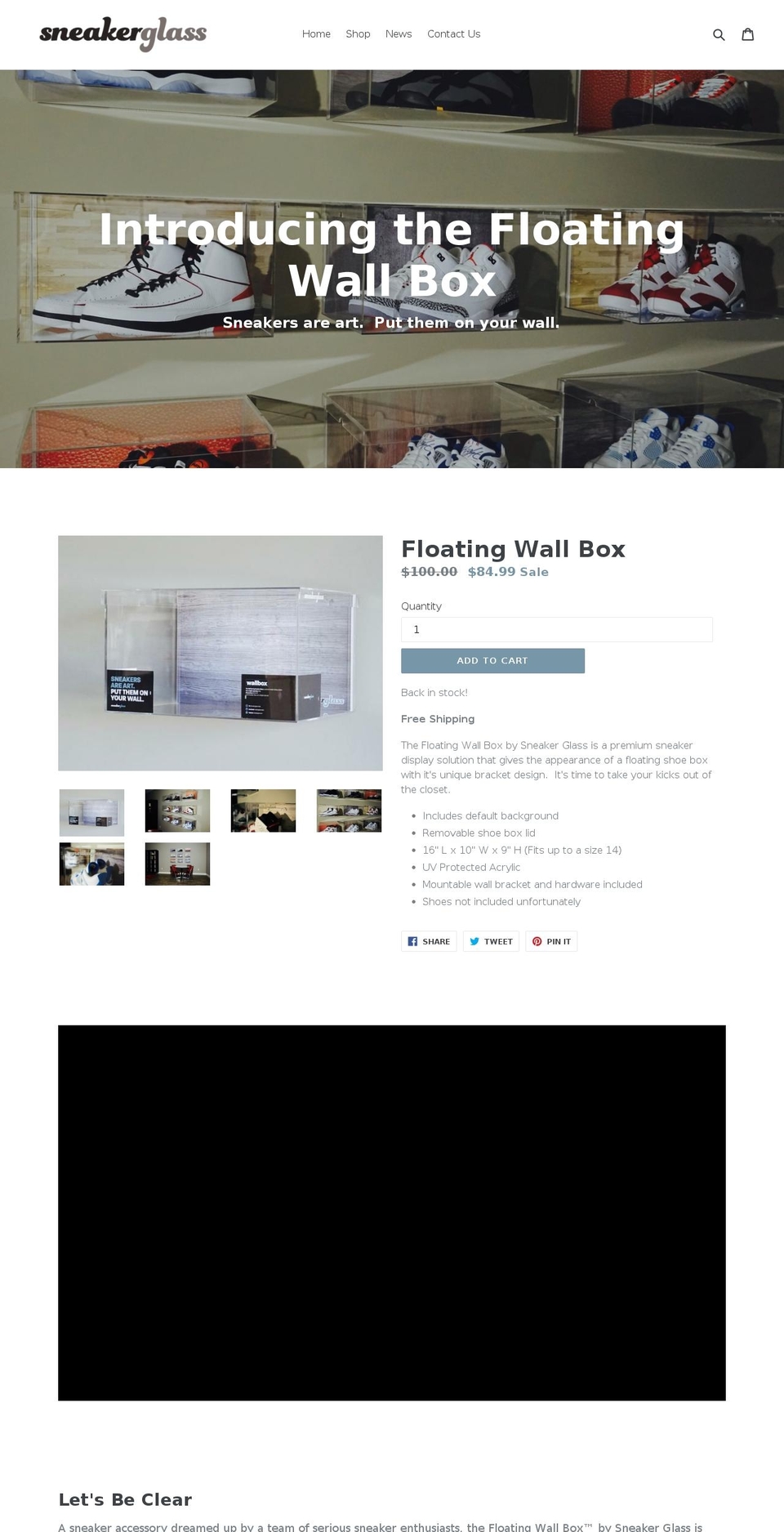 sneakerglass.com shopify website screenshot