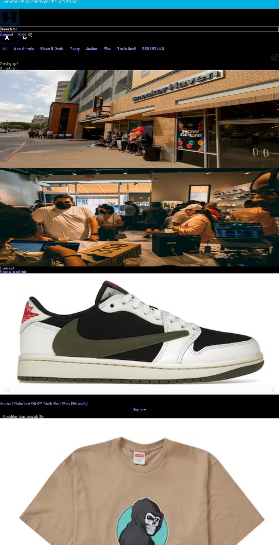 sneakerhaven.shop shopify website screenshot