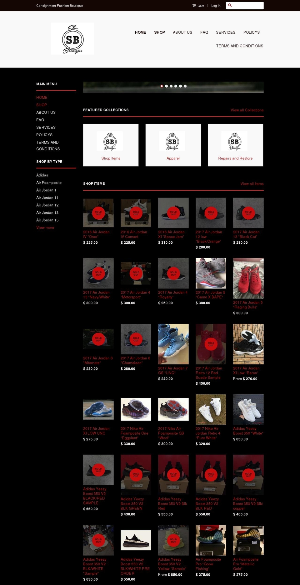 sneakerloversofamerica.com shopify website screenshot