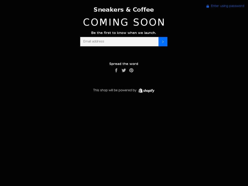 sneakersandcoffee.com shopify website screenshot