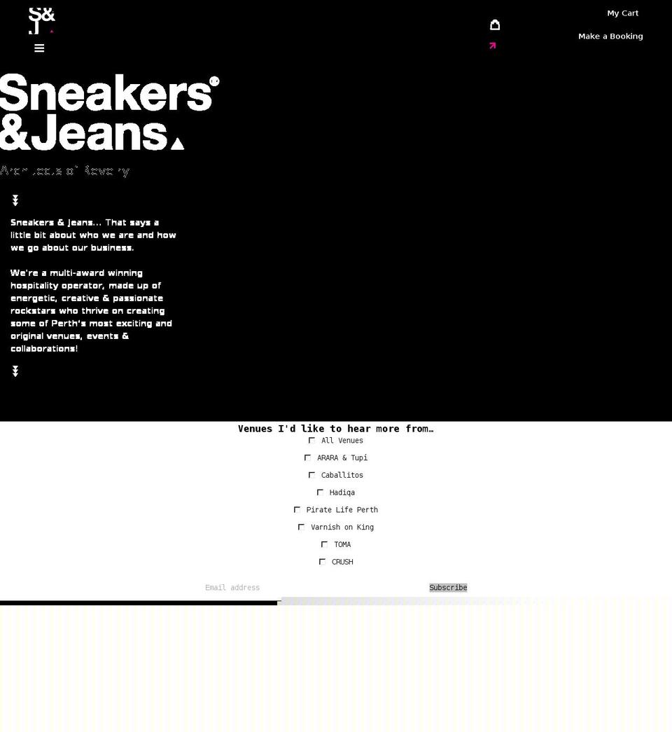 sneakersandjeans.com.au shopify website screenshot