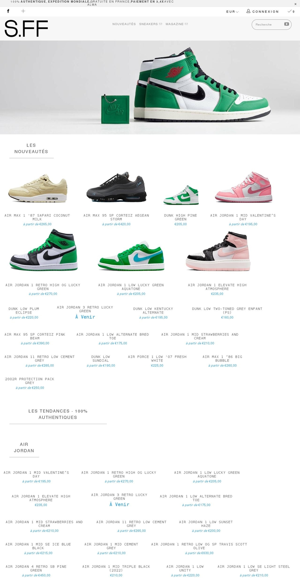 sneakersfromfrance.com — Shopify storefront screenshot