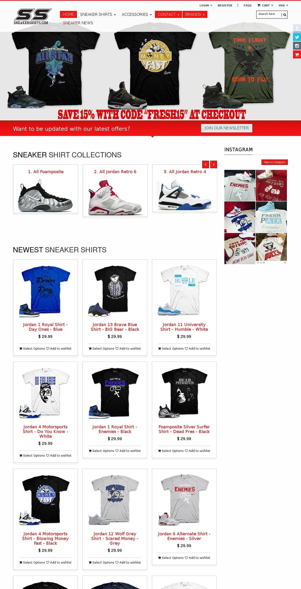 sneakershirts.com shopify website screenshot