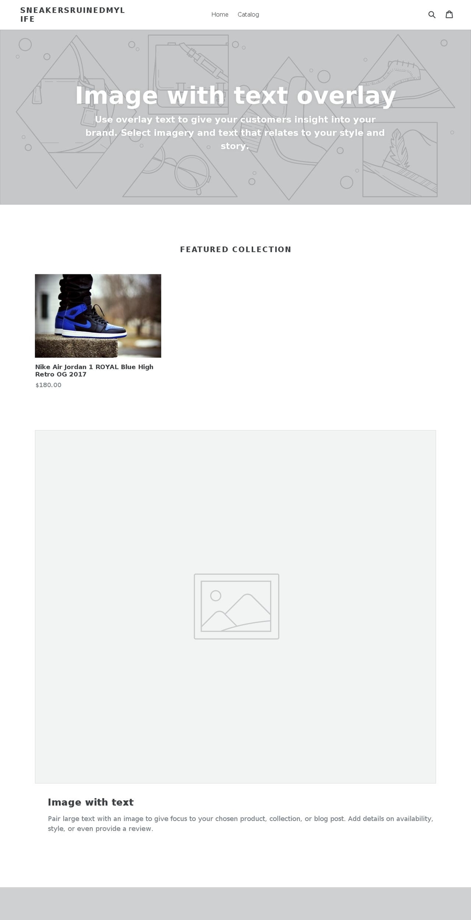 sneakersruinedmylife.com — Shopify storefront screenshot