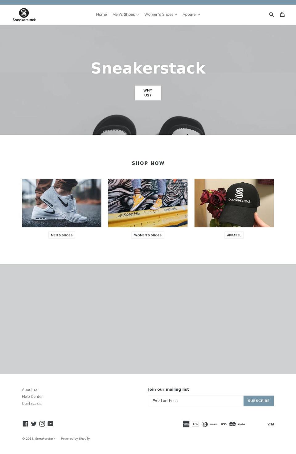 sneakerstack.com shopify website screenshot