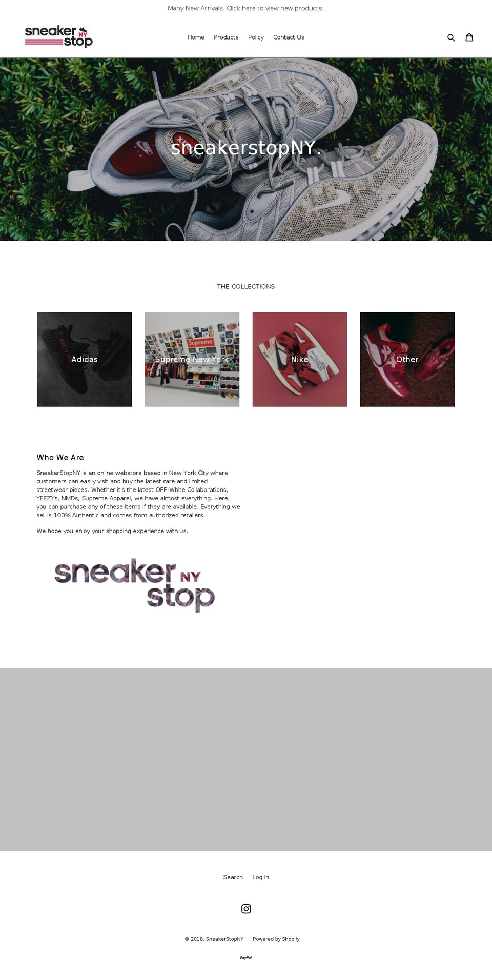 sneakerstopny.com — Shopify storefront screenshot