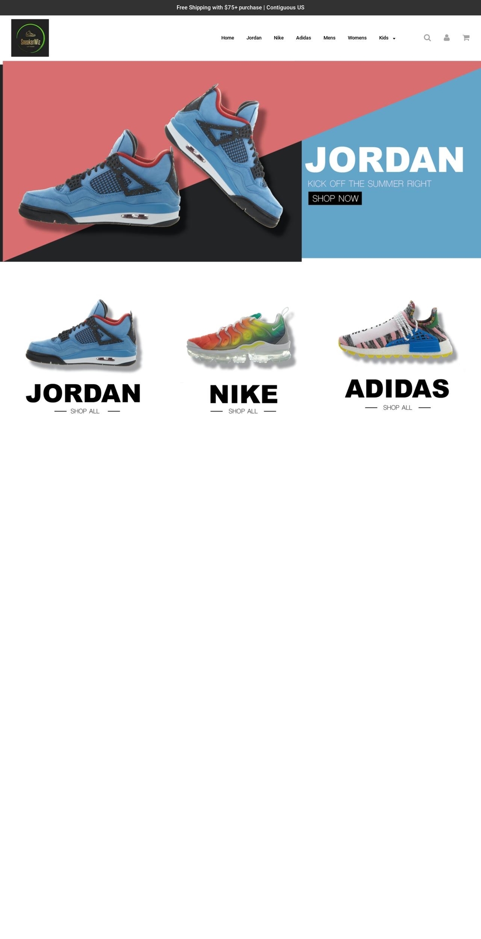 sneakerswiz.com — Shopify storefront screenshot