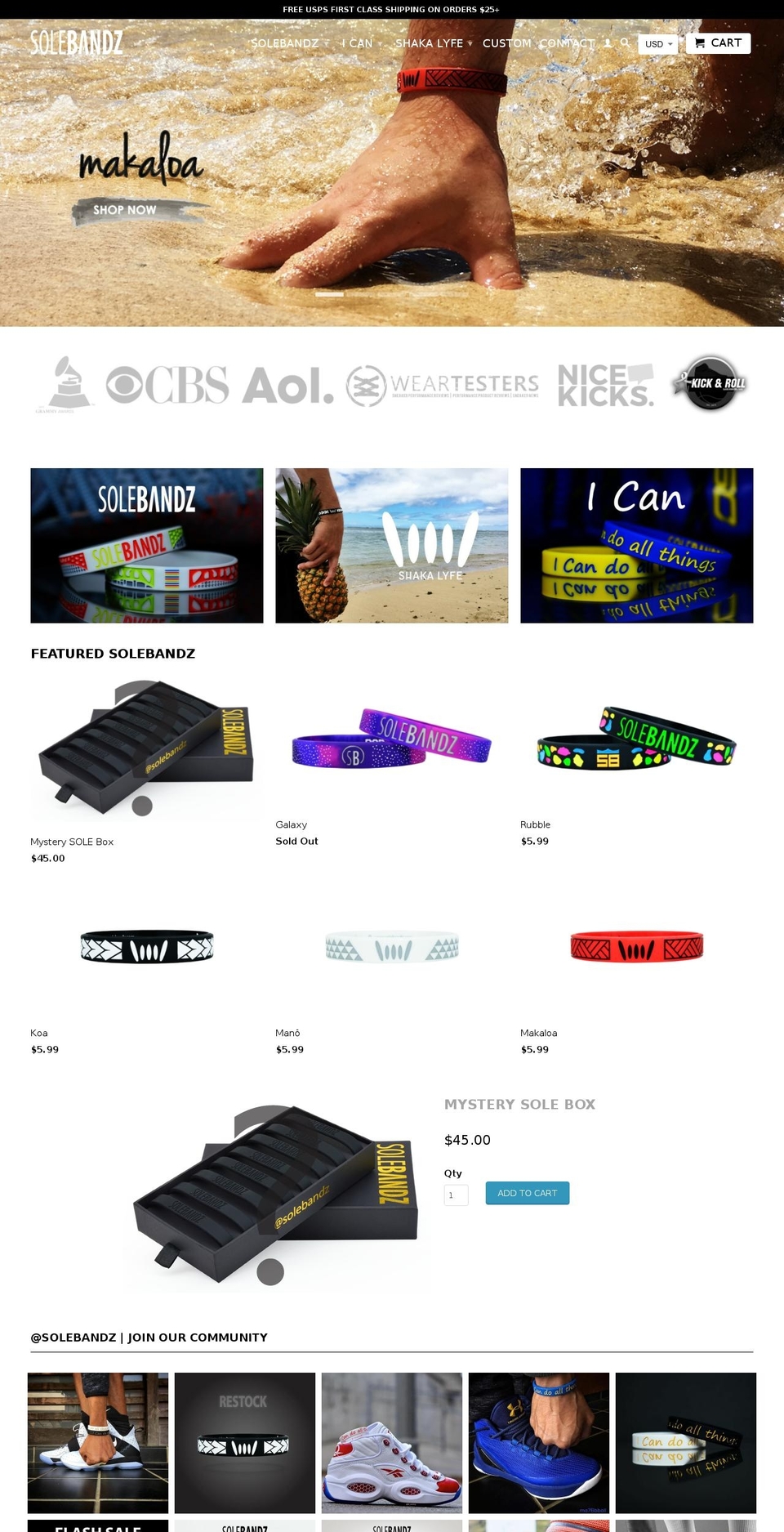 sneakerwristbands.com shopify website screenshot