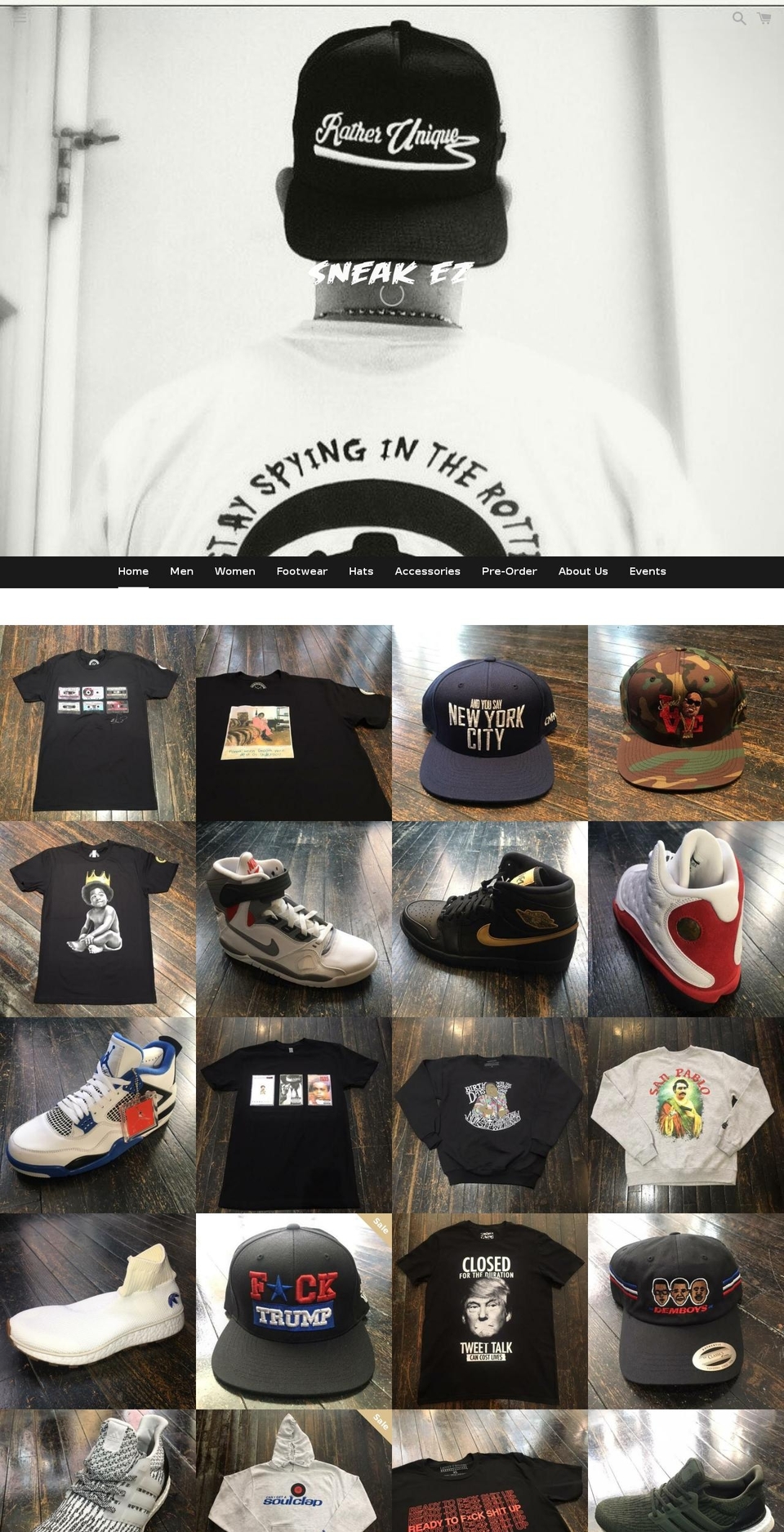 sneakezshop.com shopify website screenshot
