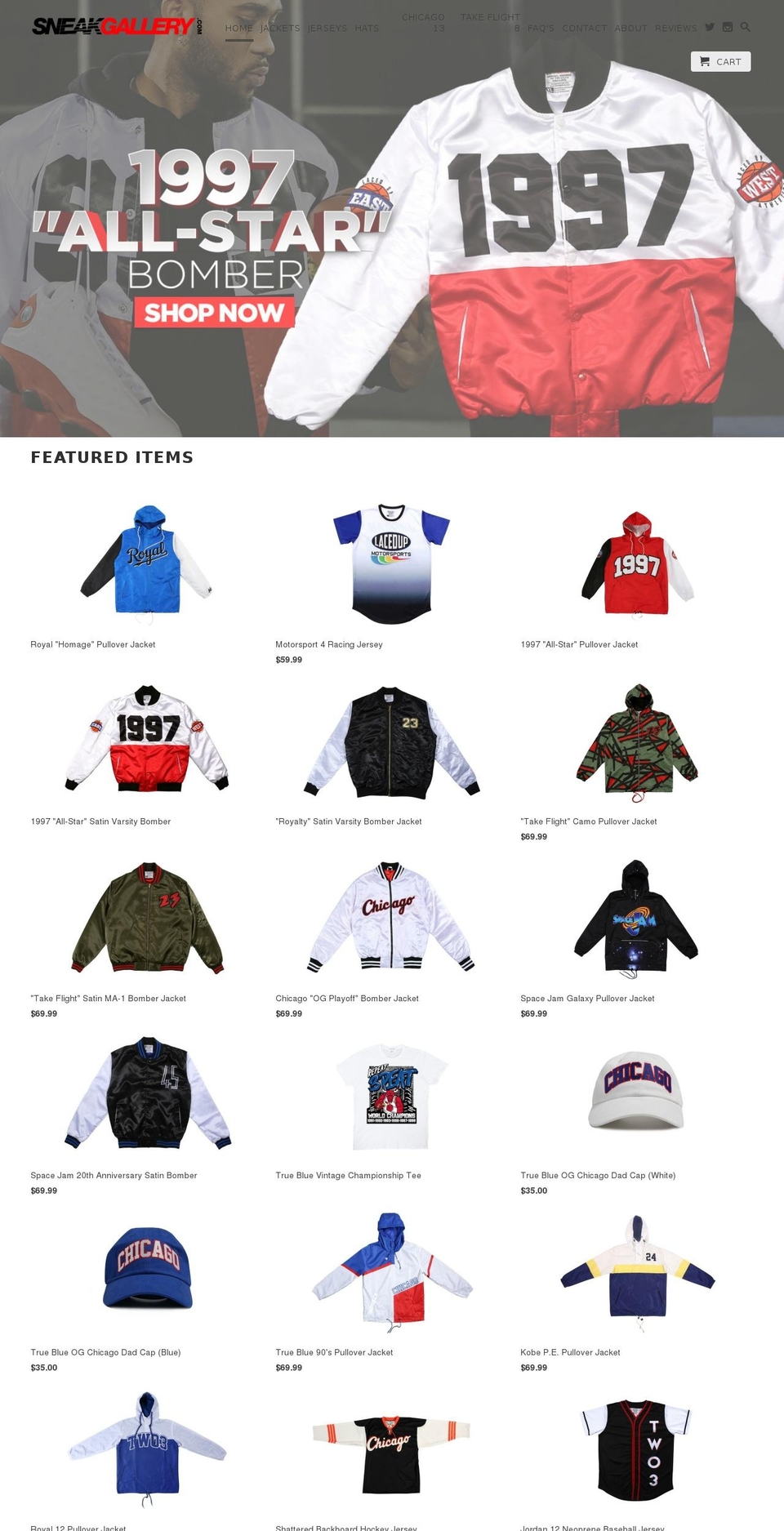 sneakgallery.com shopify website screenshot