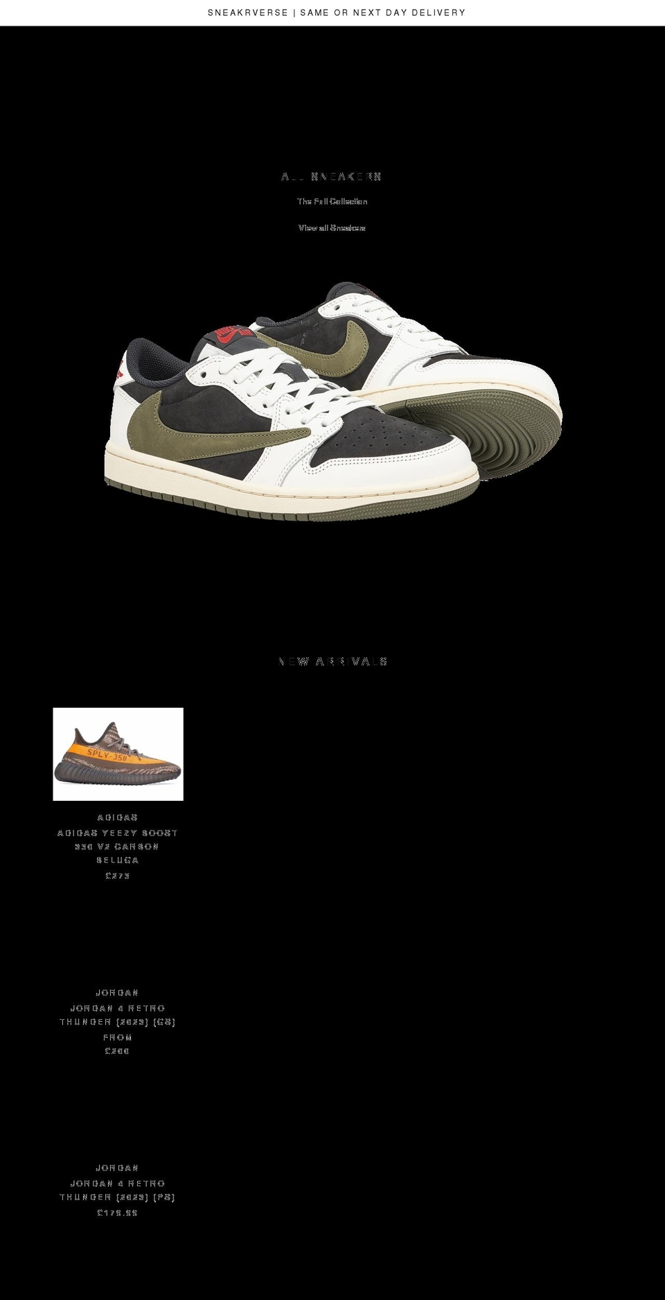 sneakrverse.com shopify website screenshot