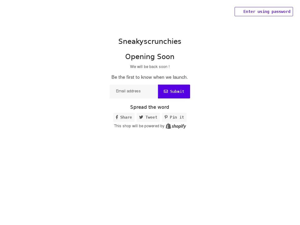 sneaky-scrunchies.com shopify website screenshot