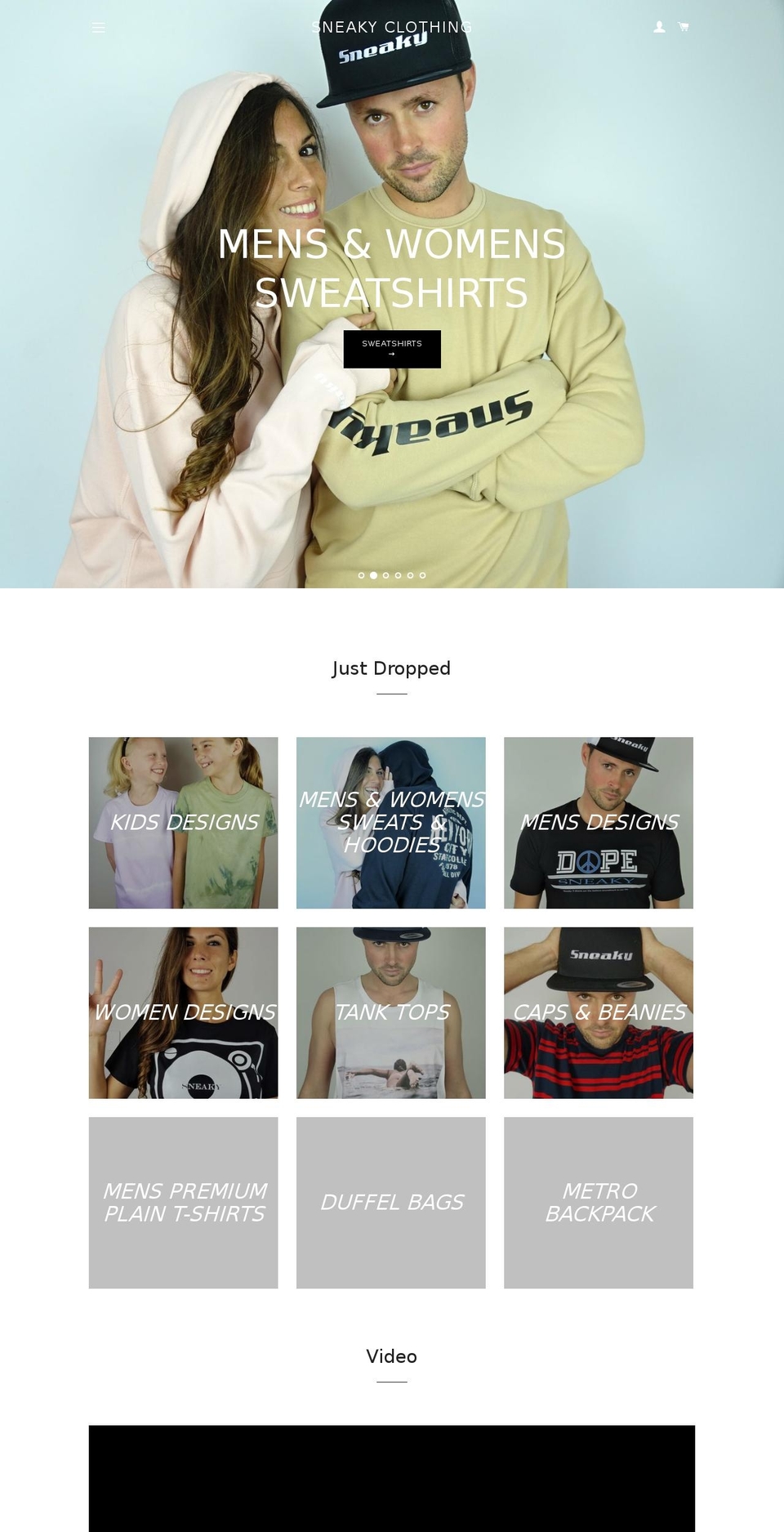 sneakyclothing.com — Shopify storefront screenshot
