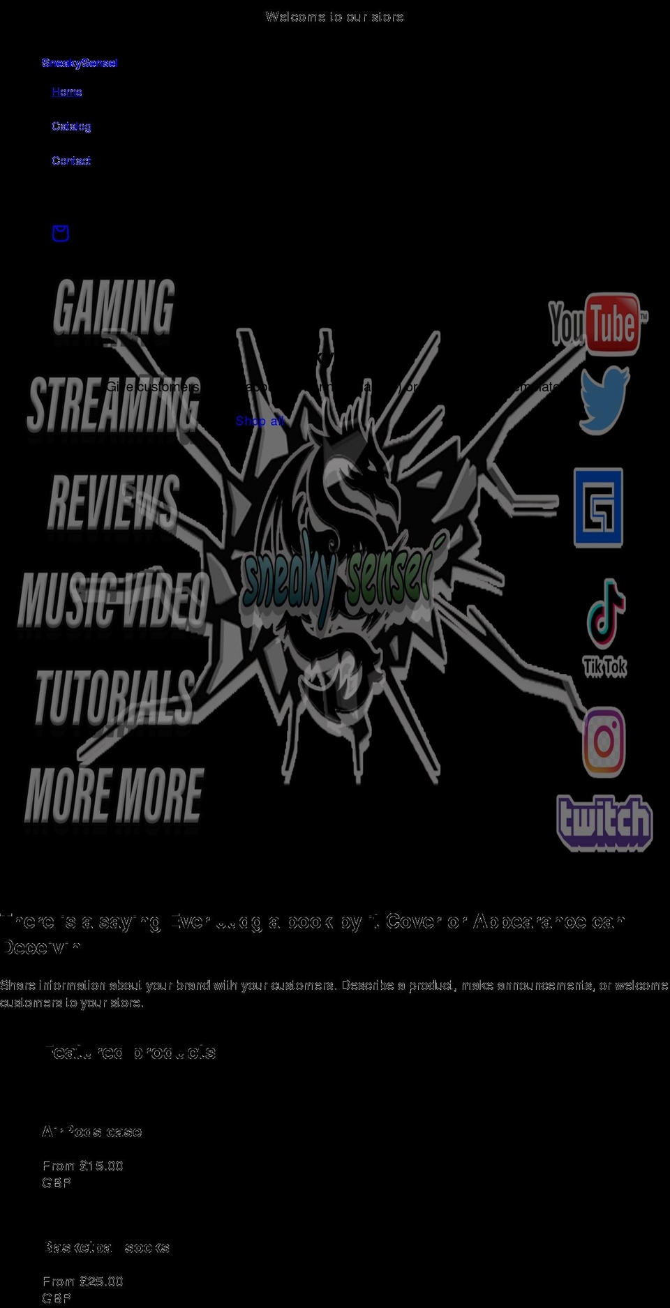 sneakysensei.com shopify website screenshot