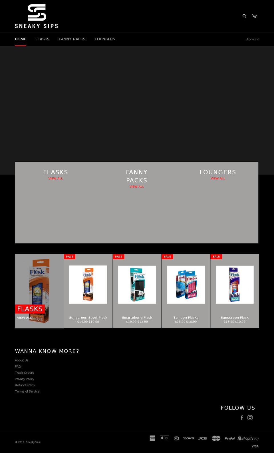 sneakysips.com — Shopify storefront screenshot