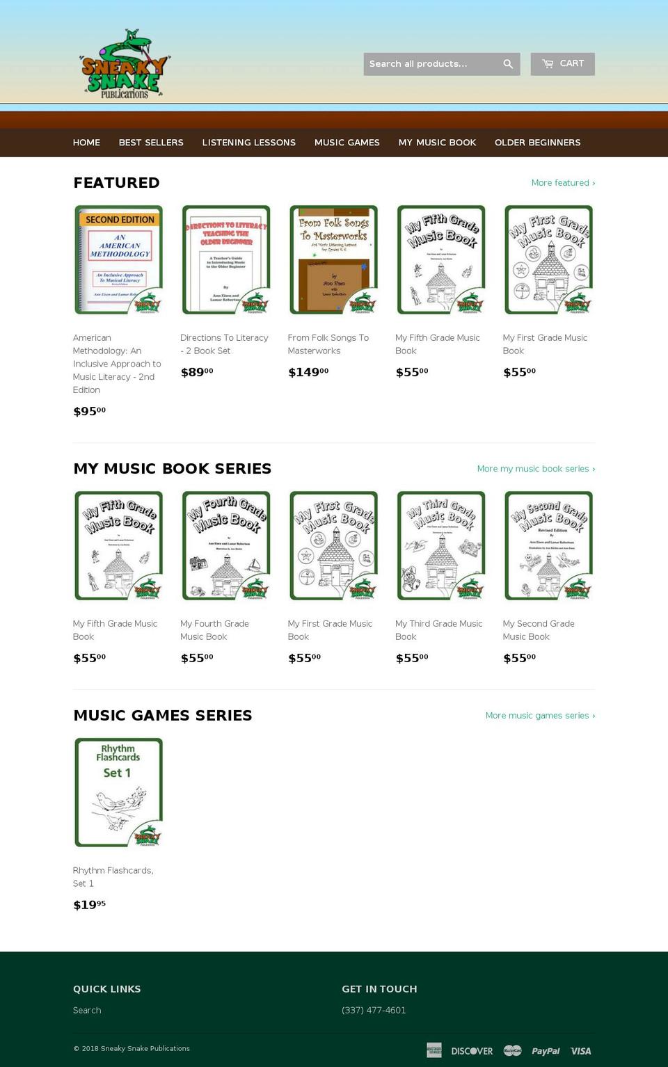 sneakysnakepublishing.com — Shopify storefront screenshot