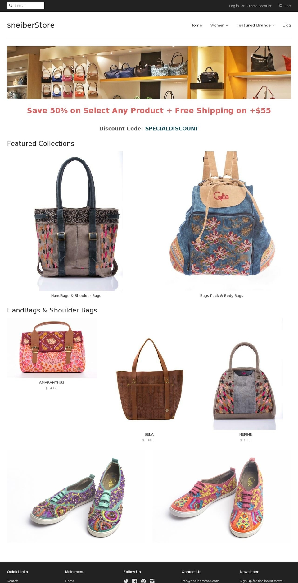 sneiberstore.com shopify website screenshot