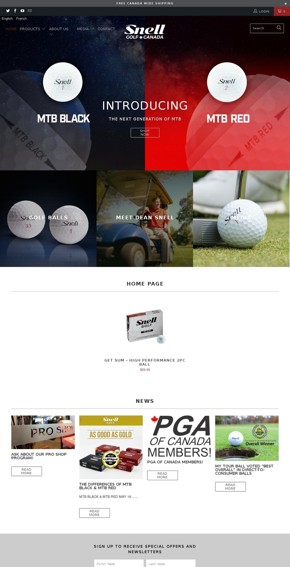 snellgolfcanada.com shopify website screenshot