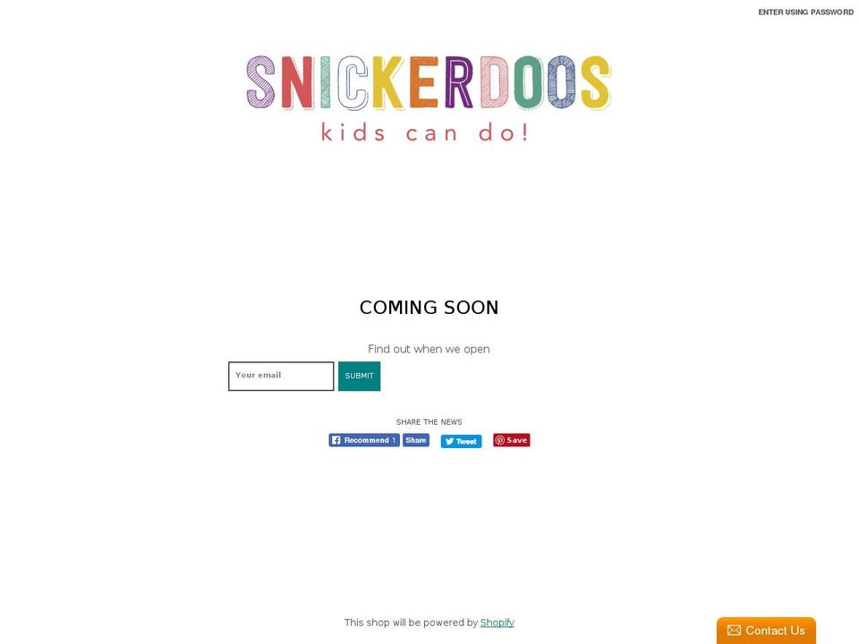 snickerdoos.com shopify website screenshot