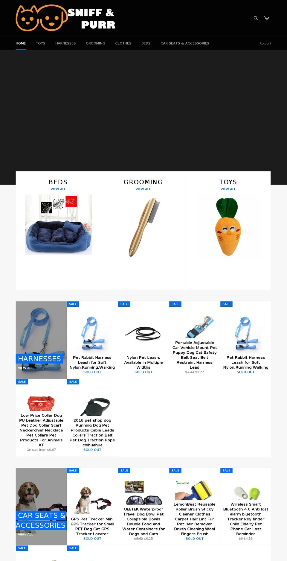 sniffandpurr.com shopify website screenshot