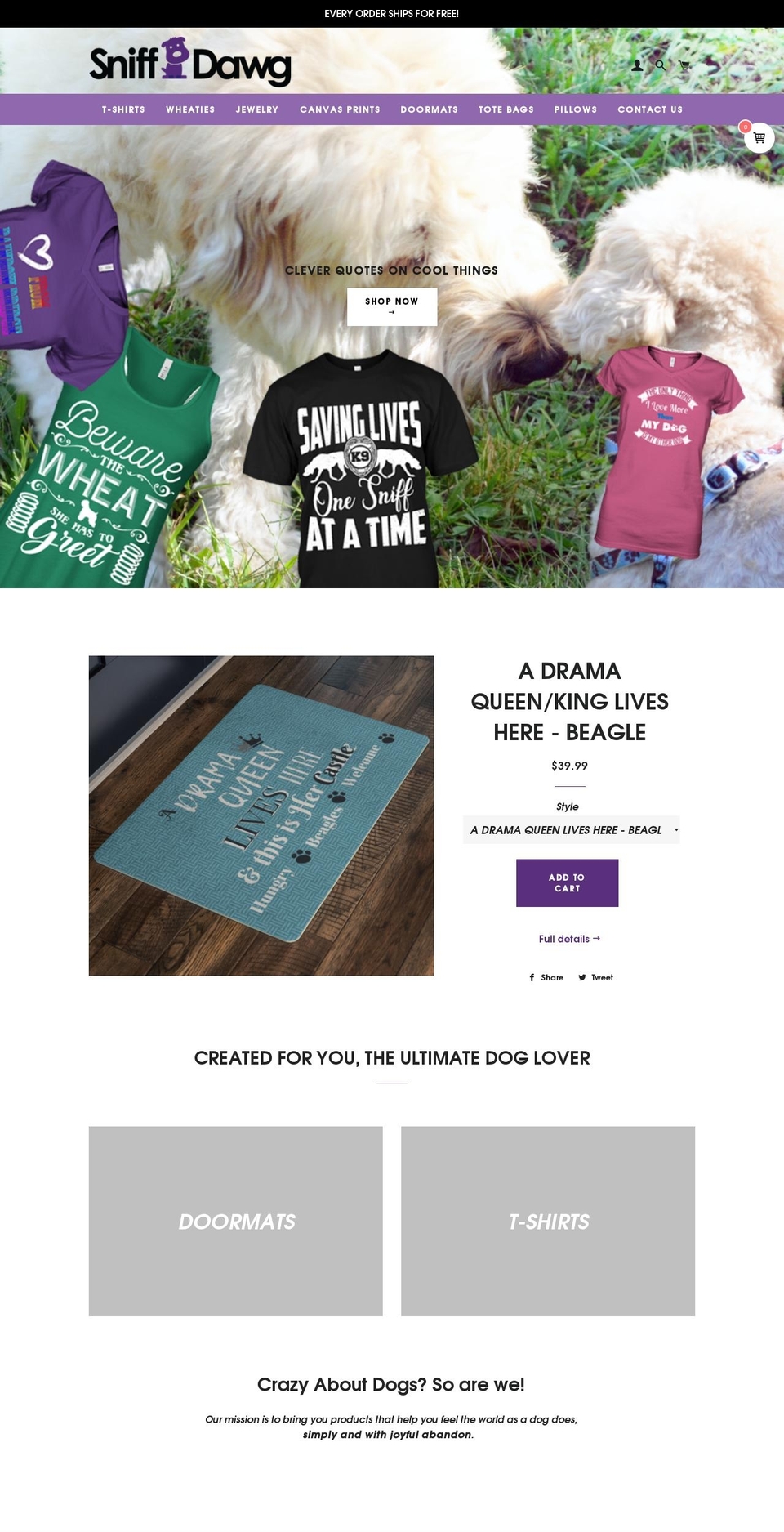 sniffdawg.com — Shopify storefront screenshot
