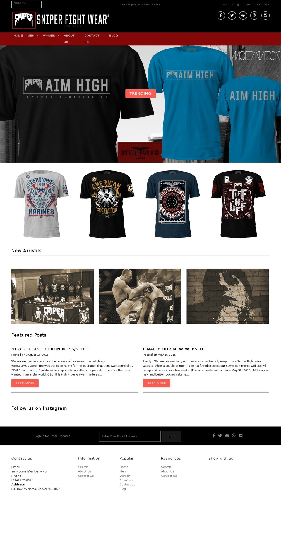 sniperfw.com shopify website screenshot