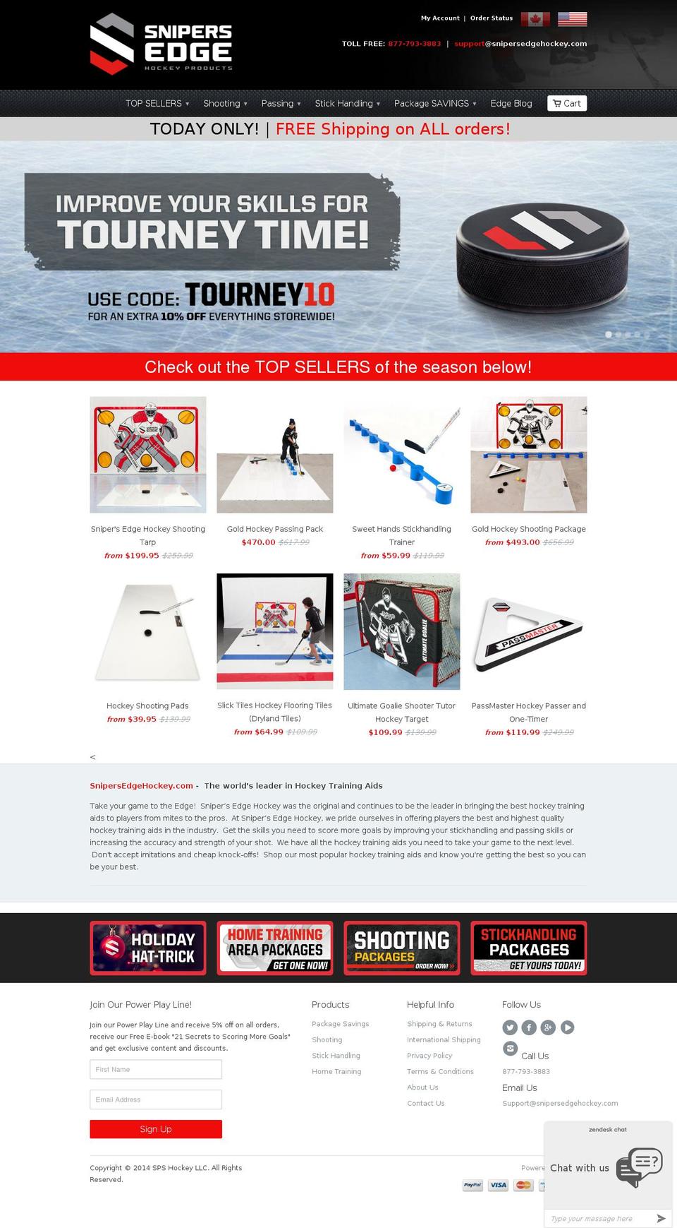 Snipers Edge USA Shopify theme site example snipersedgehockey.ca