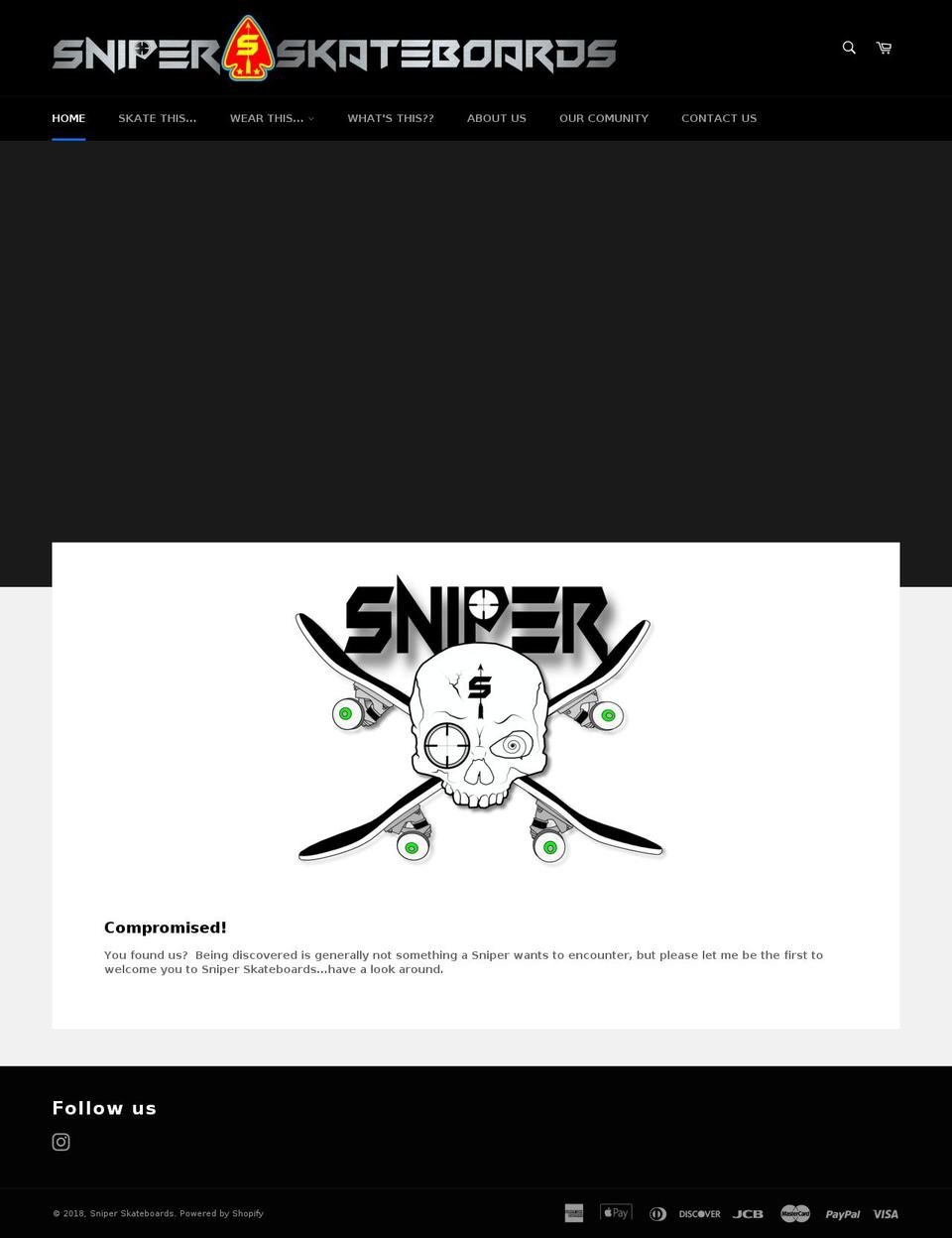 sniperskateboards.com — Shopify storefront screenshot