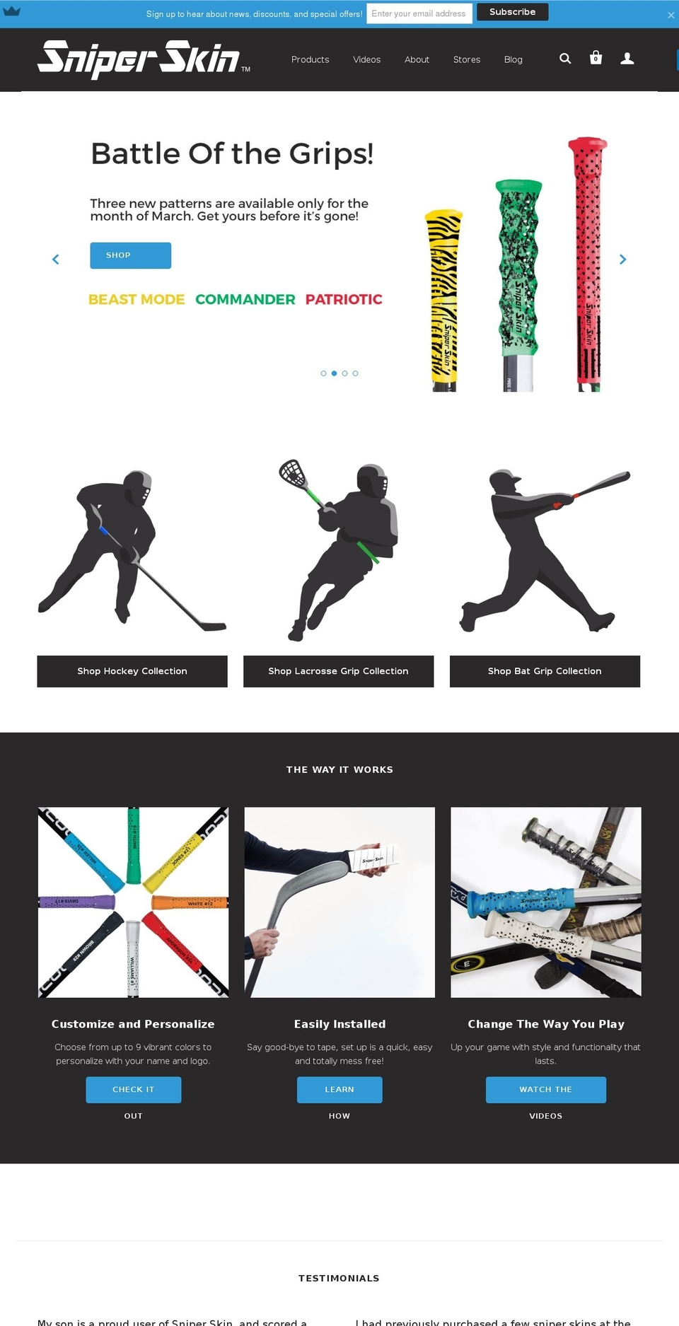 sniperskinsports.com shopify website screenshot