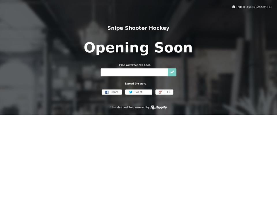 snipeshooterhockey.com shopify website screenshot