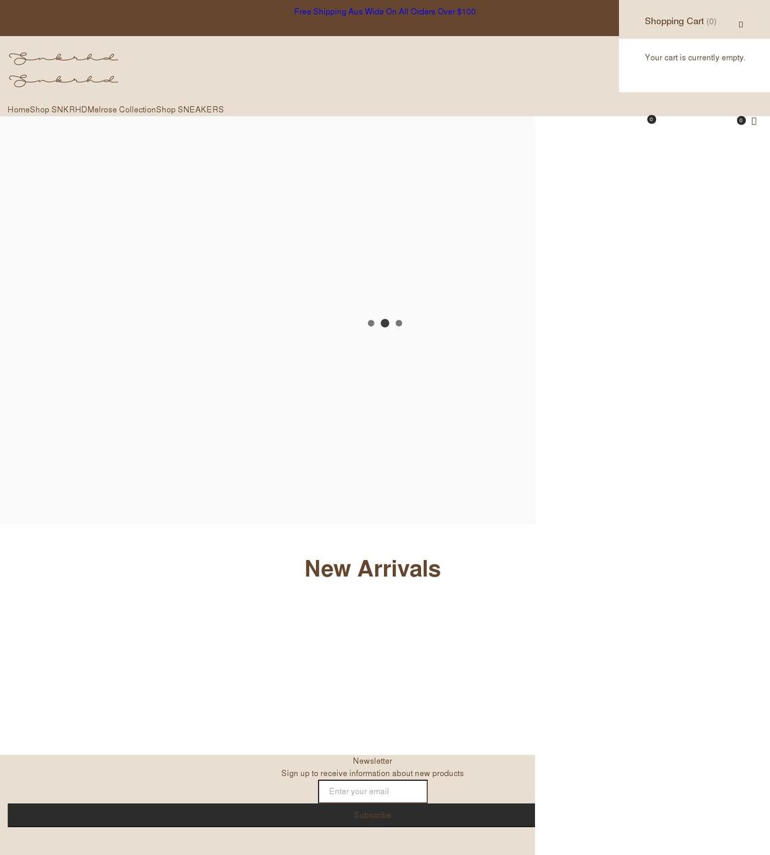 snkrhd.com.au shopify website screenshot