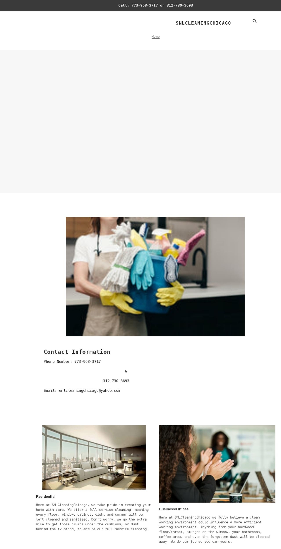 snlcleaningchicago.com shopify website screenshot