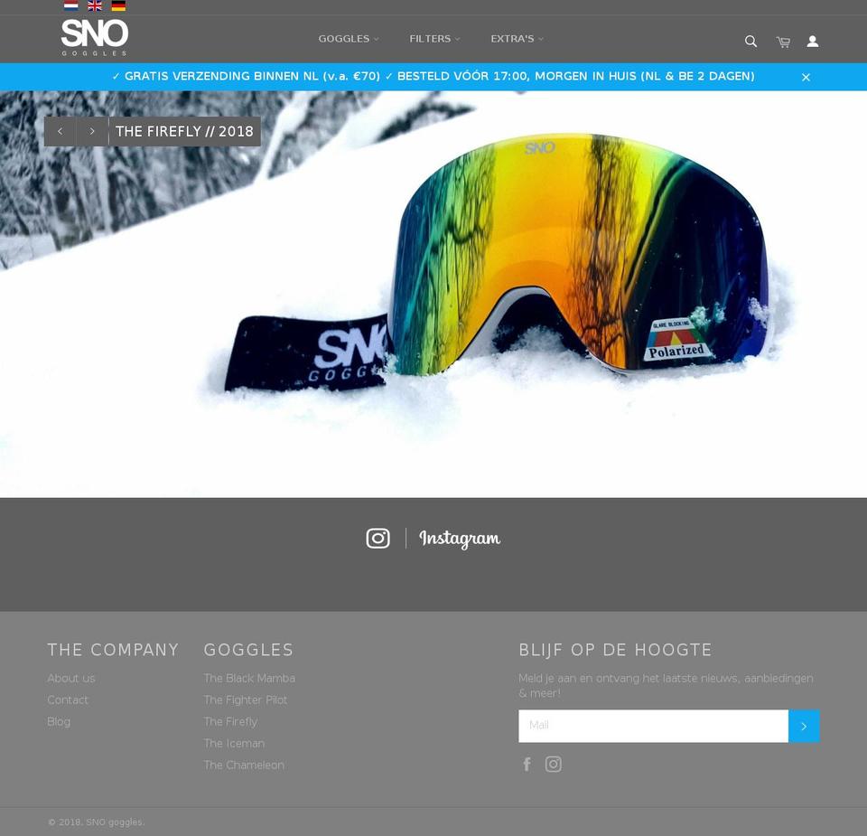 sno-goggles.com shopify website screenshot