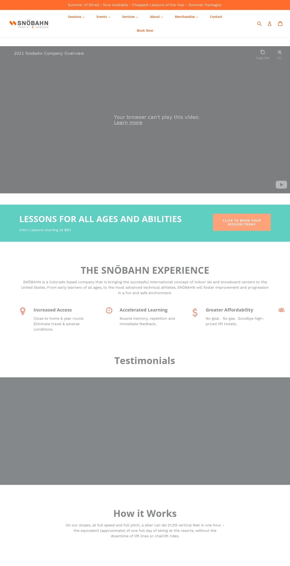 snobahnski.myshopify.com — Shopify storefront screenshot