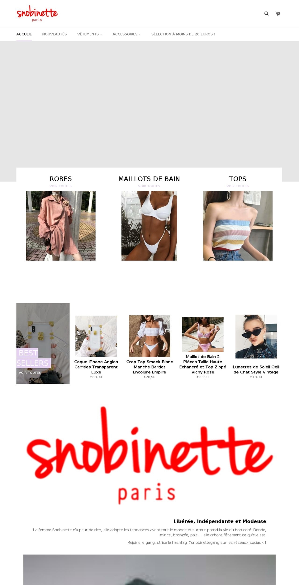 snobinette.com — Shopify storefront screenshot