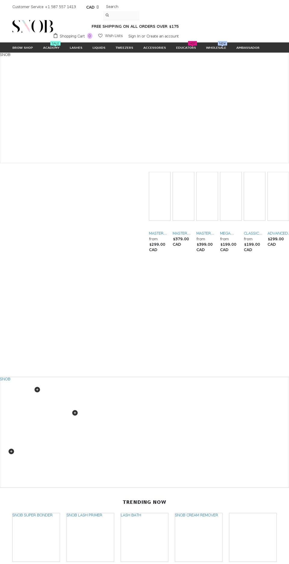 snobstore.ca shopify website screenshot