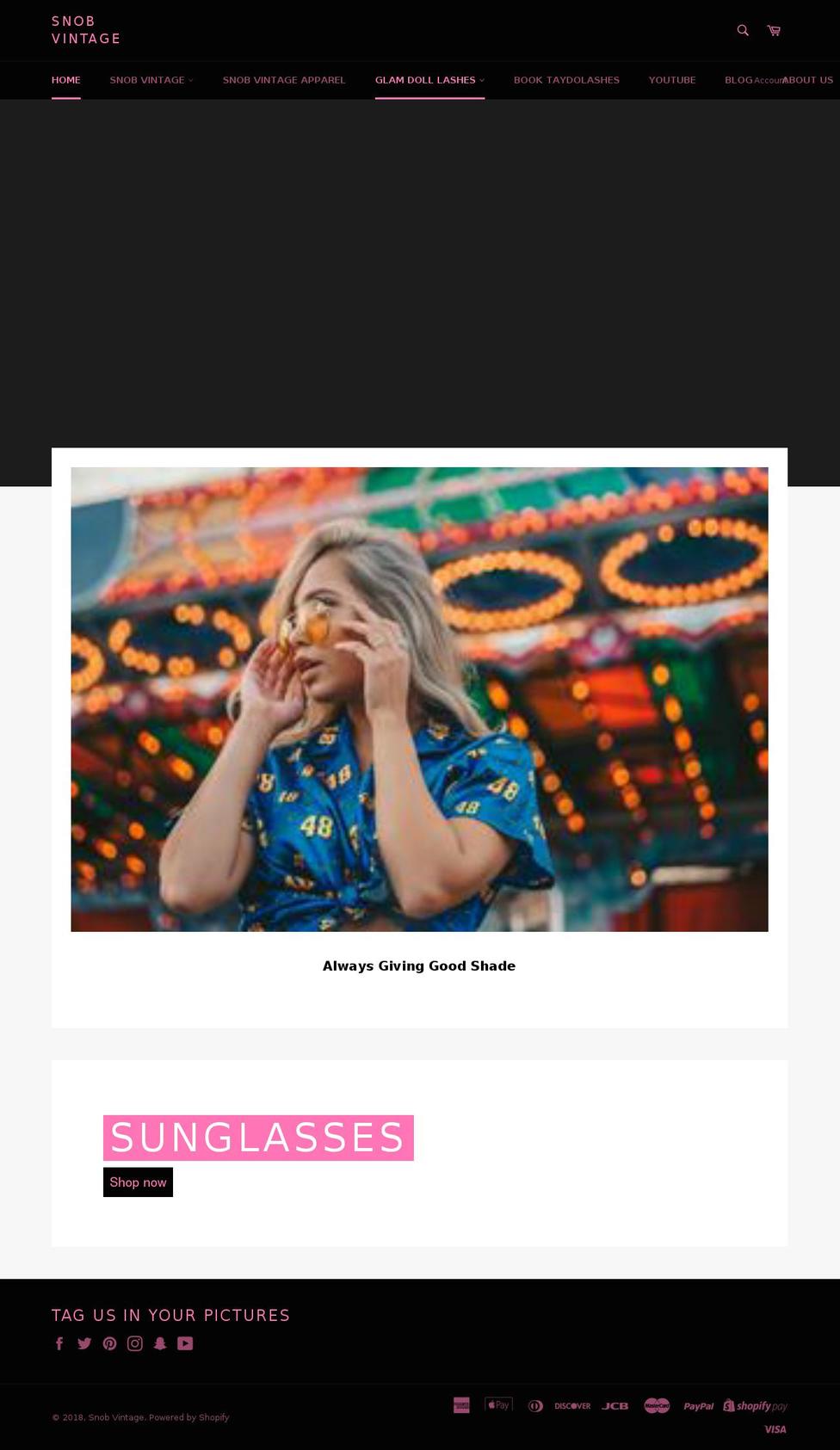 snobvintage.com shopify website screenshot