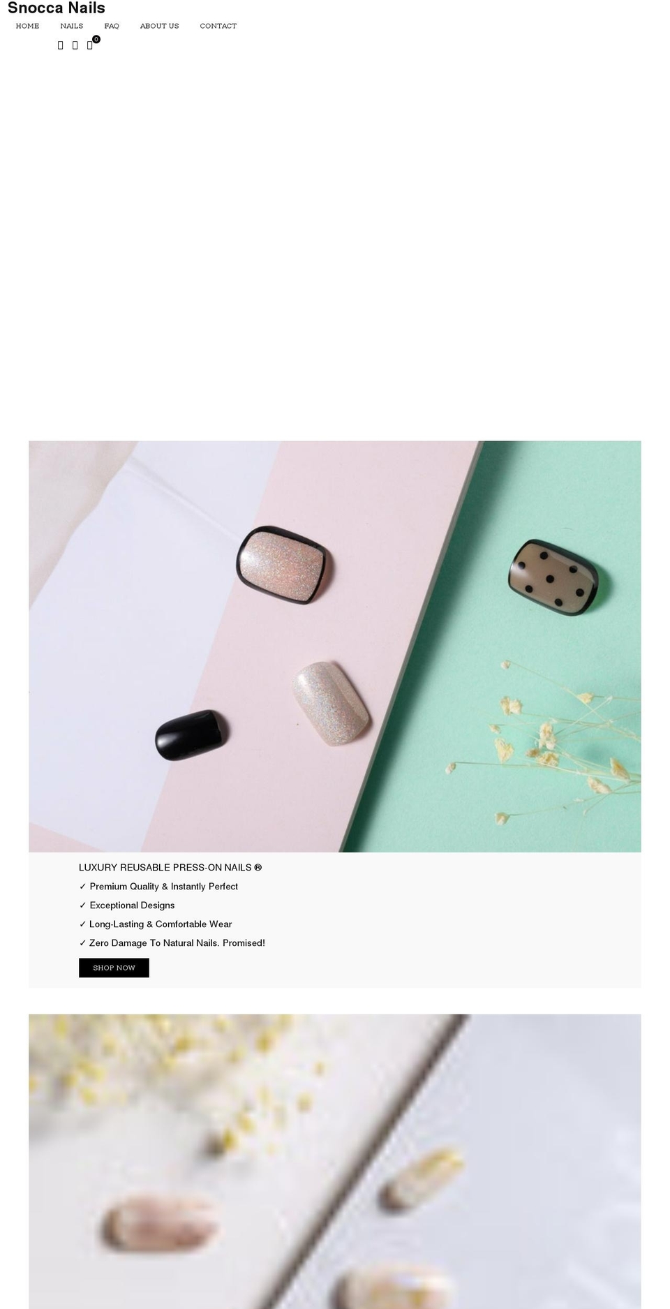 snoccanails.com shopify website screenshot