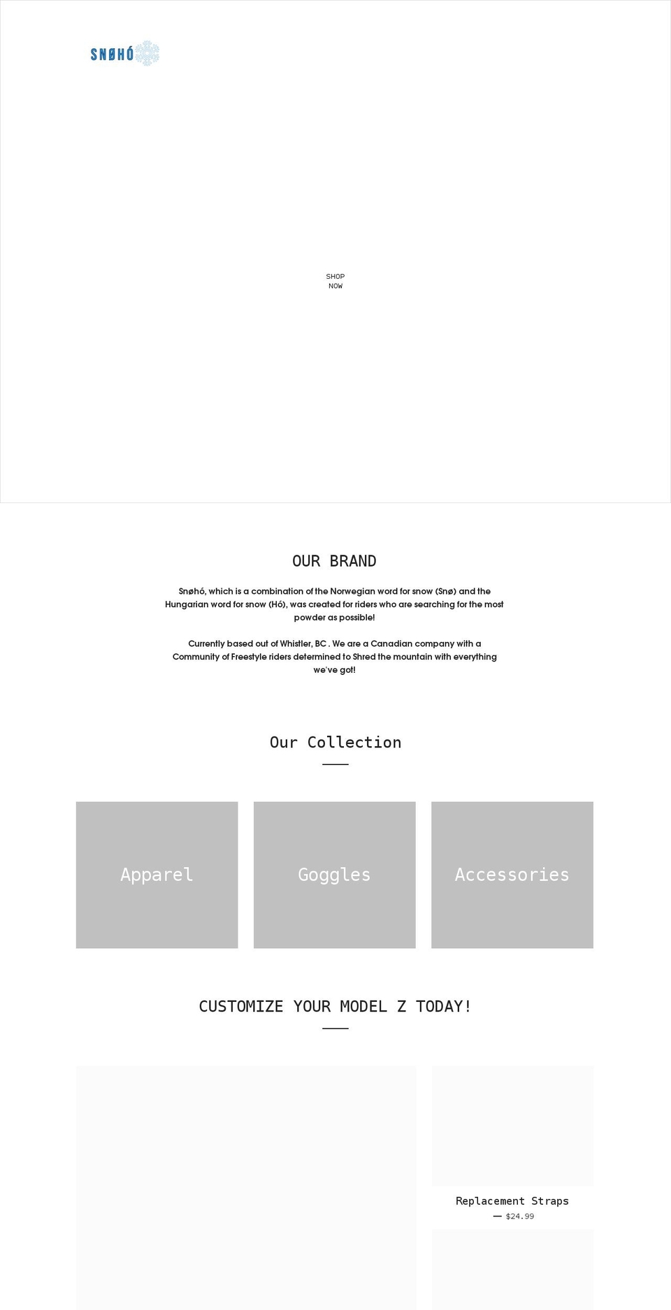 snoho.ca shopify website screenshot