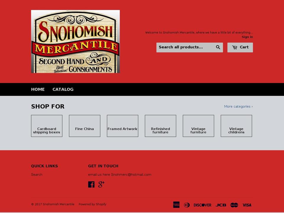 snohomishmercantile.com shopify website screenshot