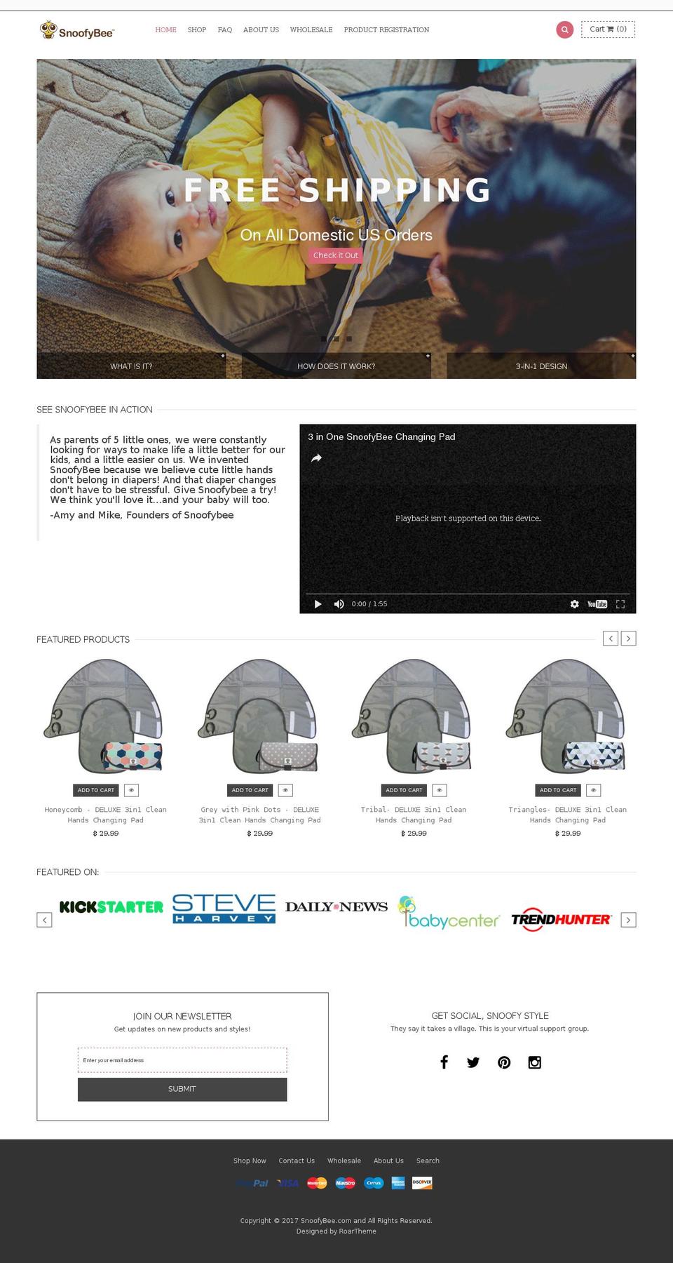 snoofybee.com shopify website screenshot