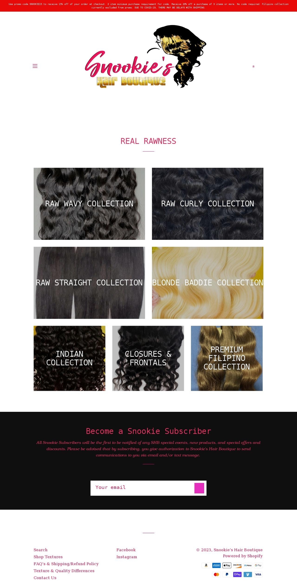 snookieshairboutique.com shopify website screenshot