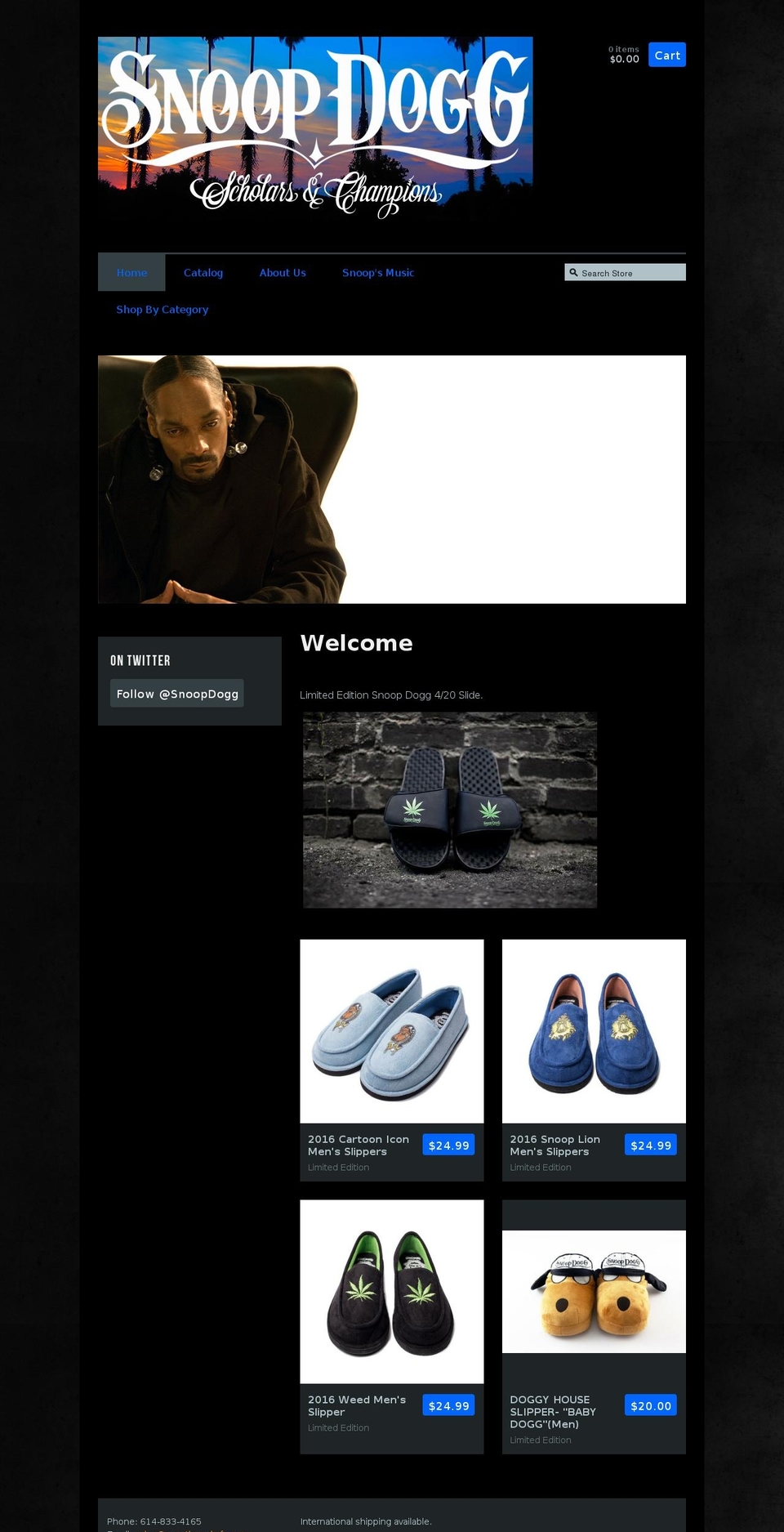 snoopdoggslippers.com shopify website screenshot