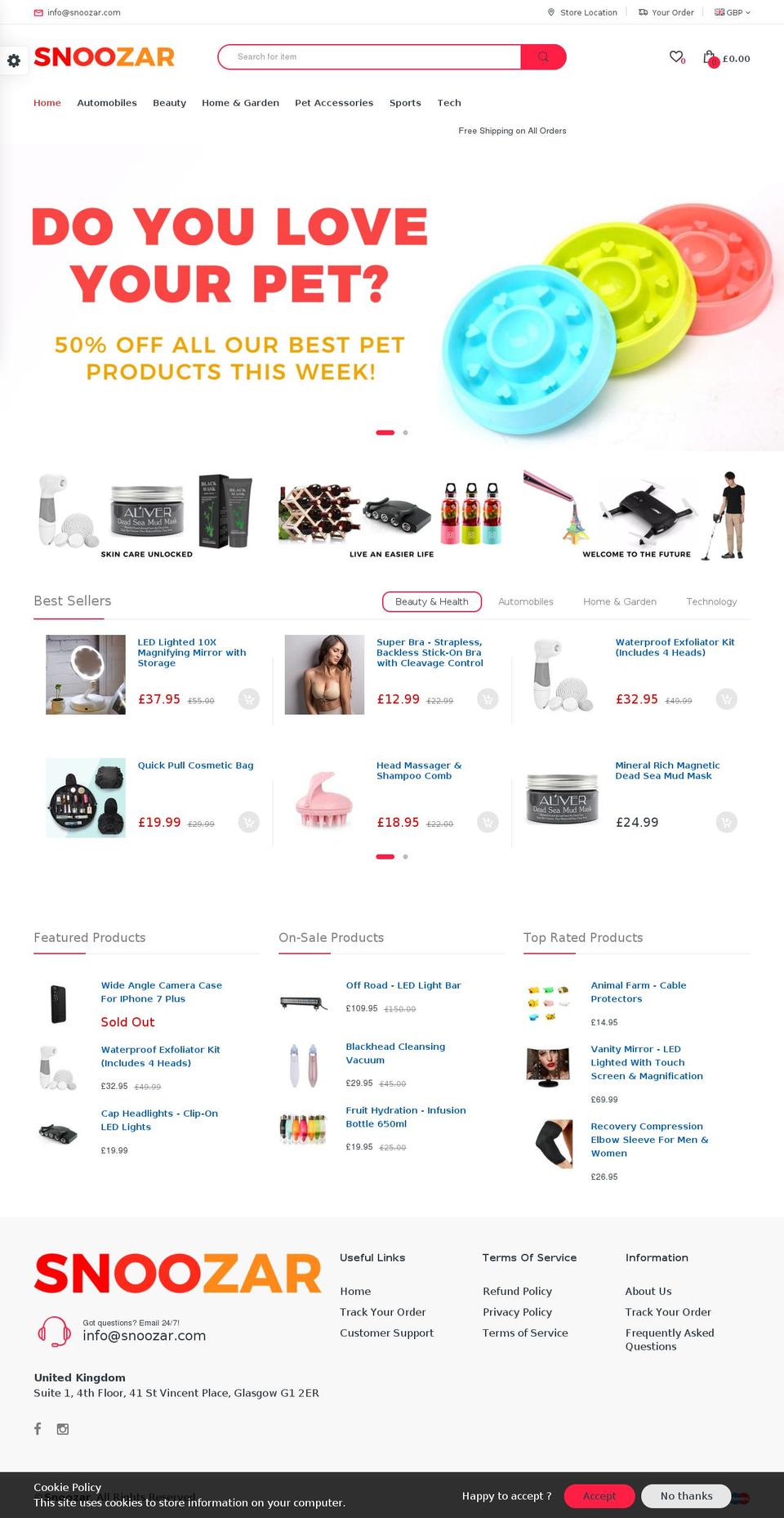 electro-v3-0-home-1 Shopify theme site example snoozar.com