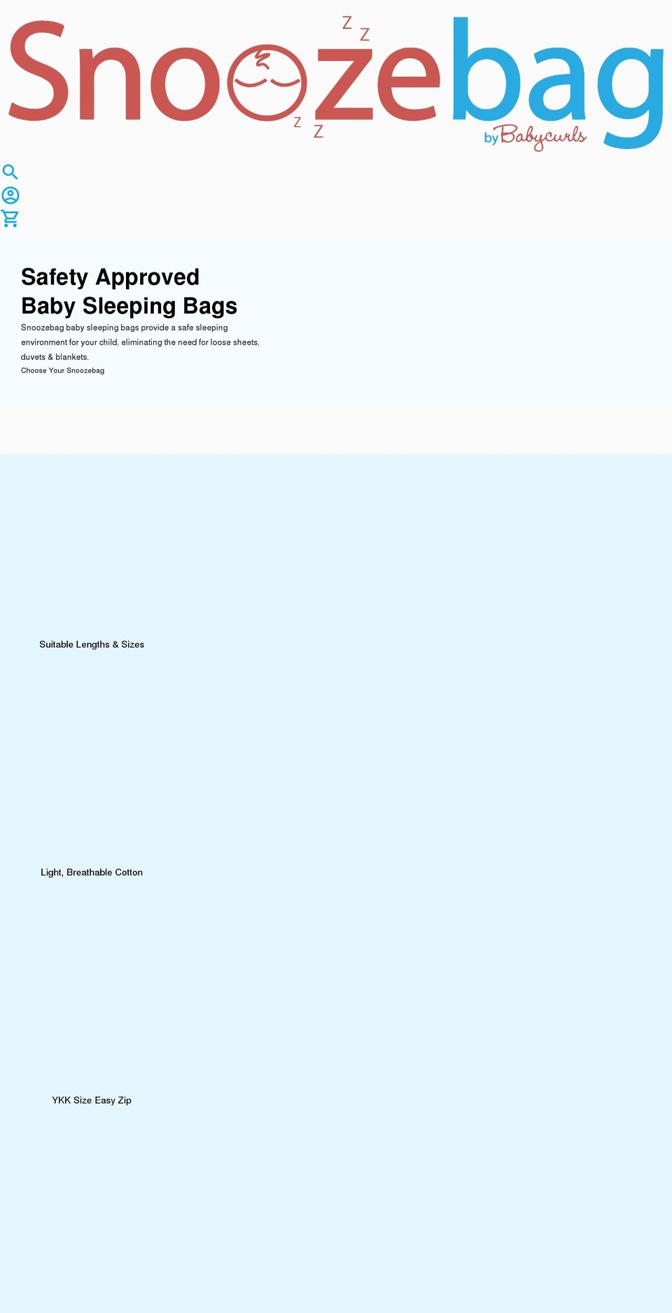 snoozebag.co.uk shopify website screenshot