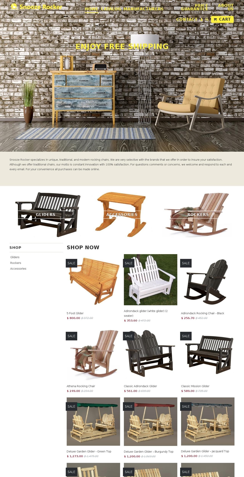snoozerocker.com shopify website screenshot