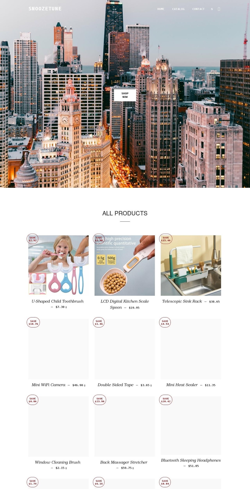 General store theme Shopify theme site example snoozetune.com