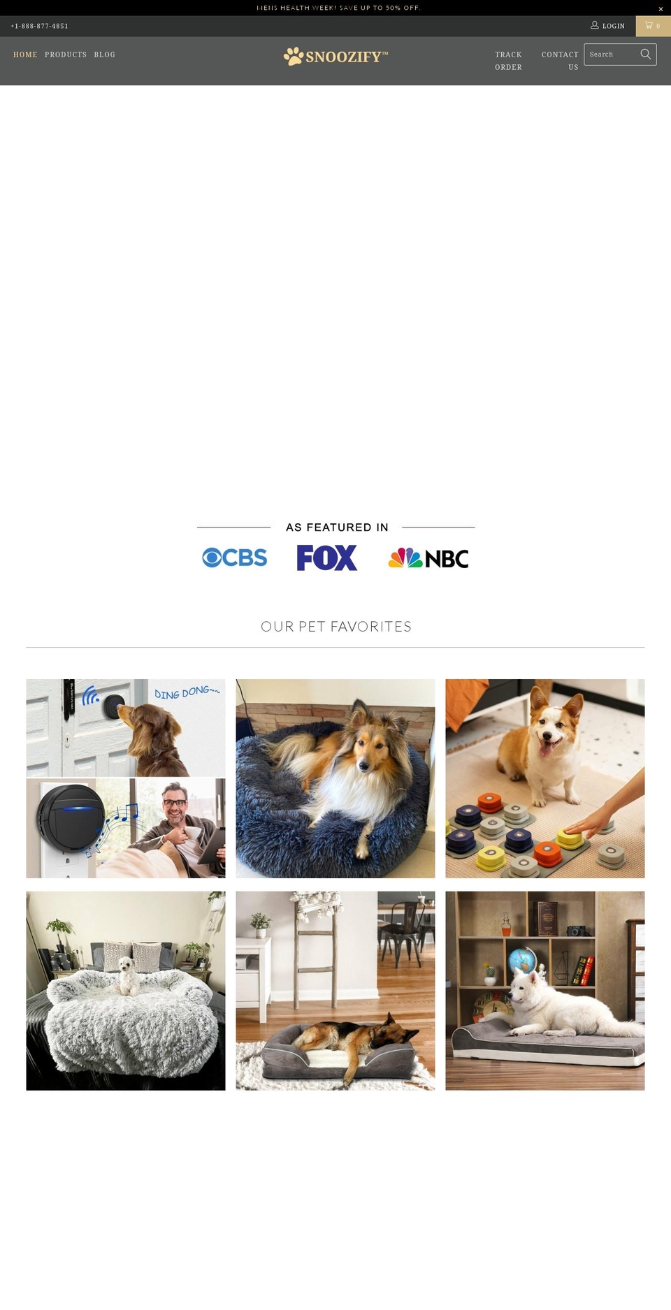 snoozifypet.com shopify website screenshot